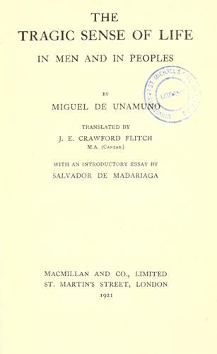 Del sentimiento trágico de la vida